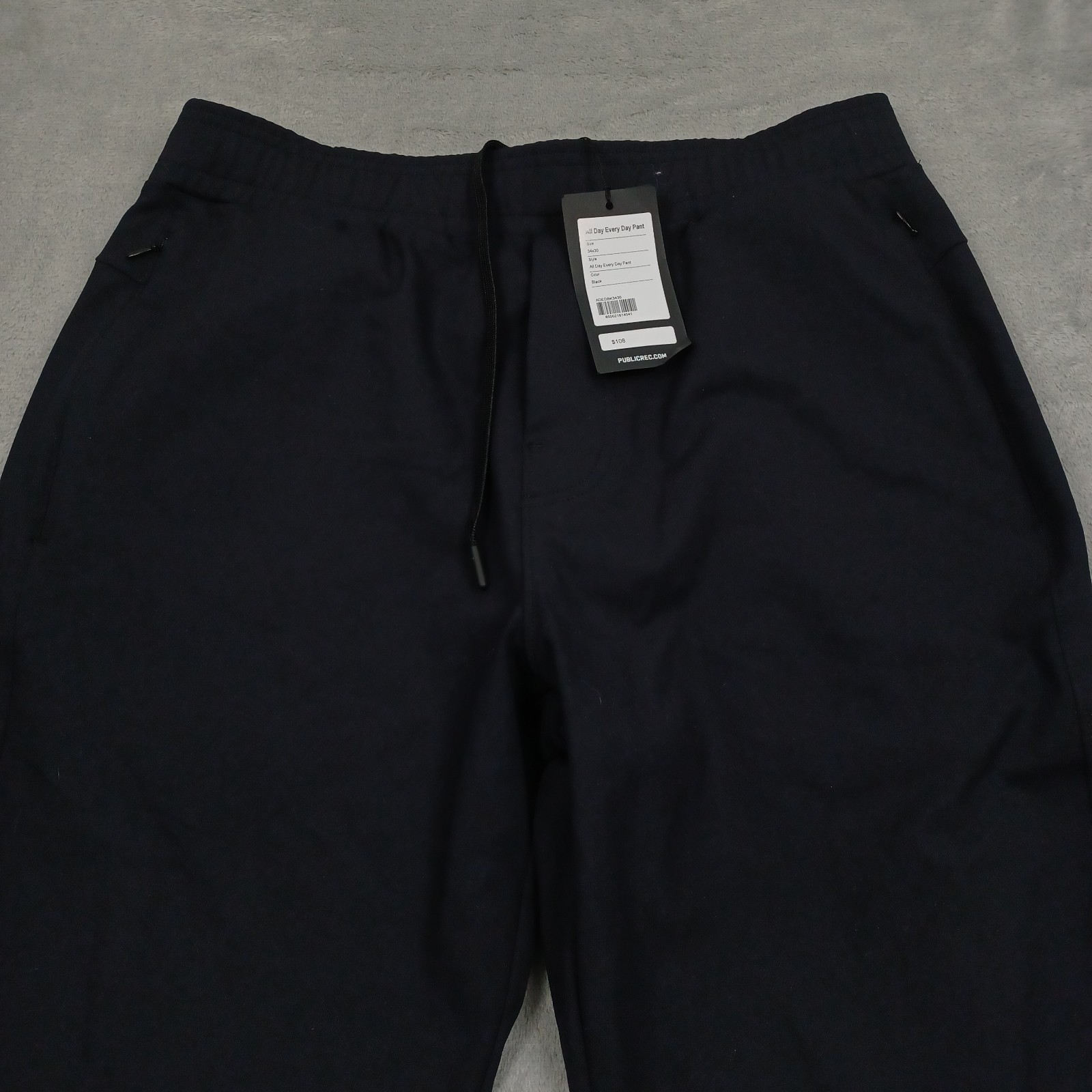 Public Rec Pants Mens 34×30 Black All Day Every Day Pant Preppy NWT