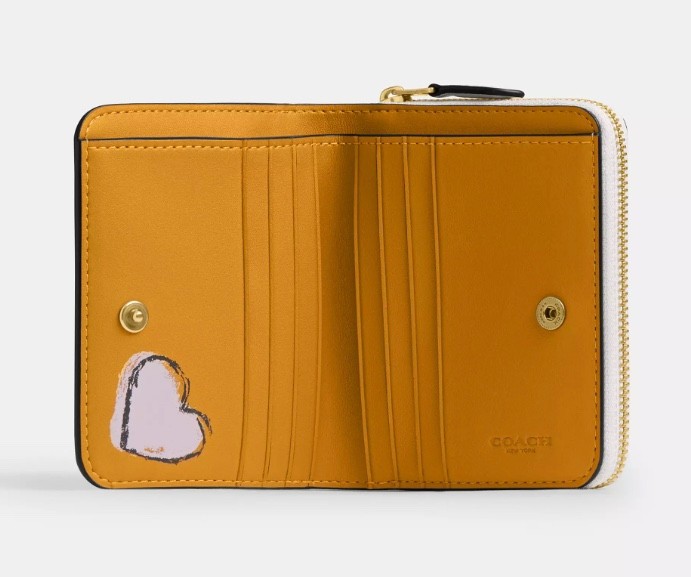 Coach Chalk Doodles ESSENTIAL SKETCH PRINT BILLFOLD WALLET Outside Zip Pocket
