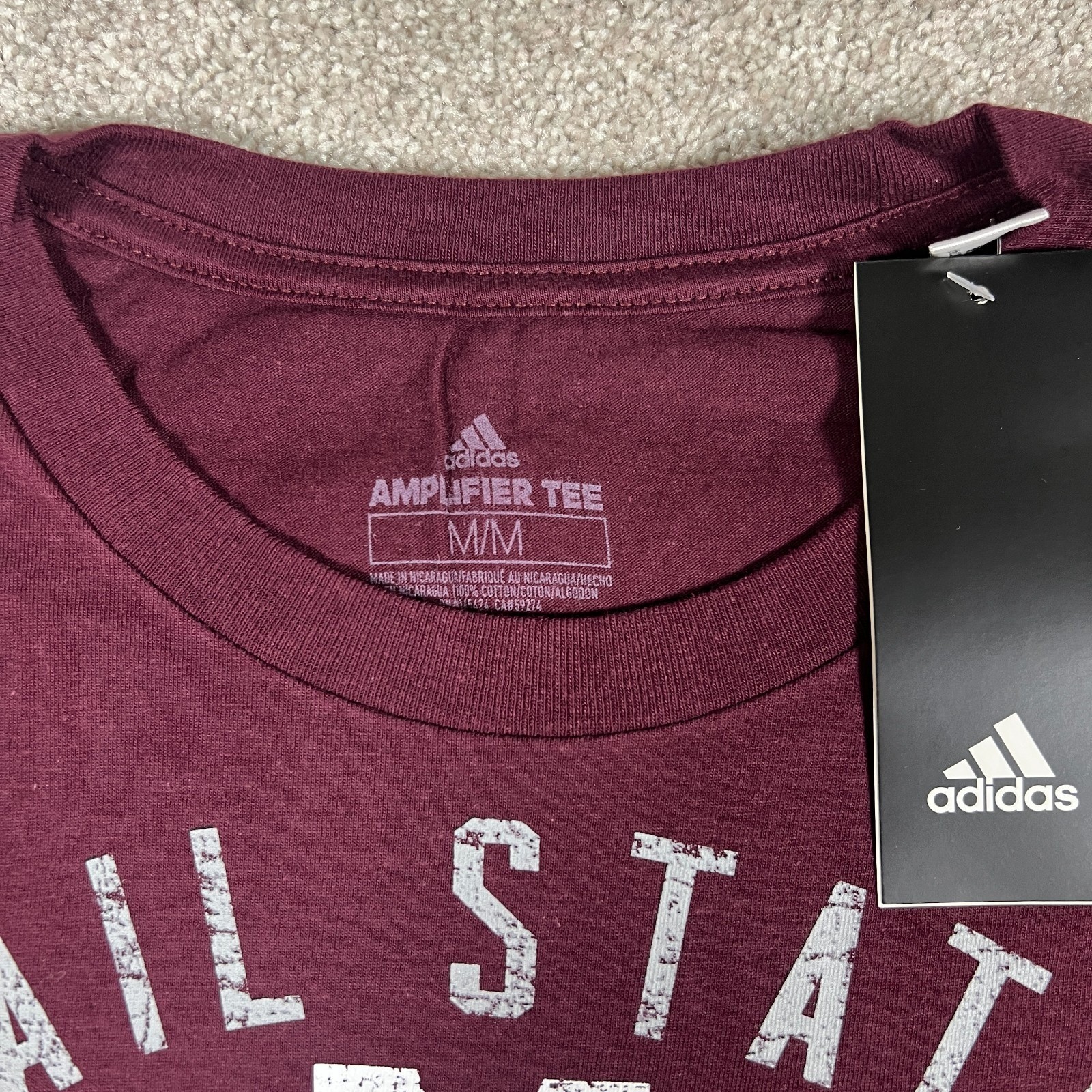 Adidas Mississippi State Bulldogs Baseball Amplifier Tee Maroon Mens Medium NEW