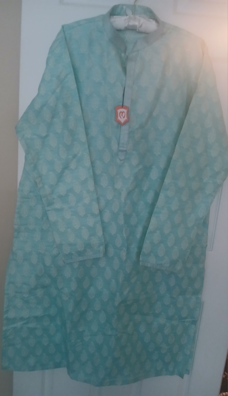 Manyavar XXL Kurta Light Aqua Men’s Tunic New 110 CM 44