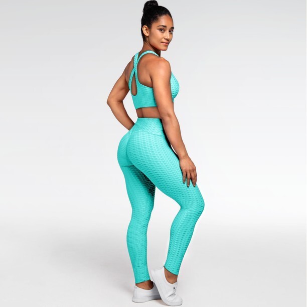 Women’s Butt Lifting Textured High Waist Ruched Scrunch Yoga Workout leggings