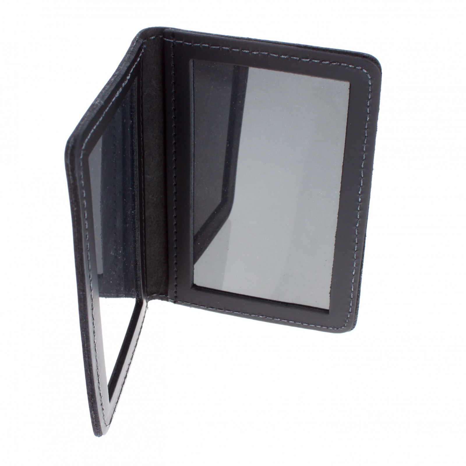 ASR Federal Heavy Duty Black Leather Double ID Holder – Fits 2 Standard IDs