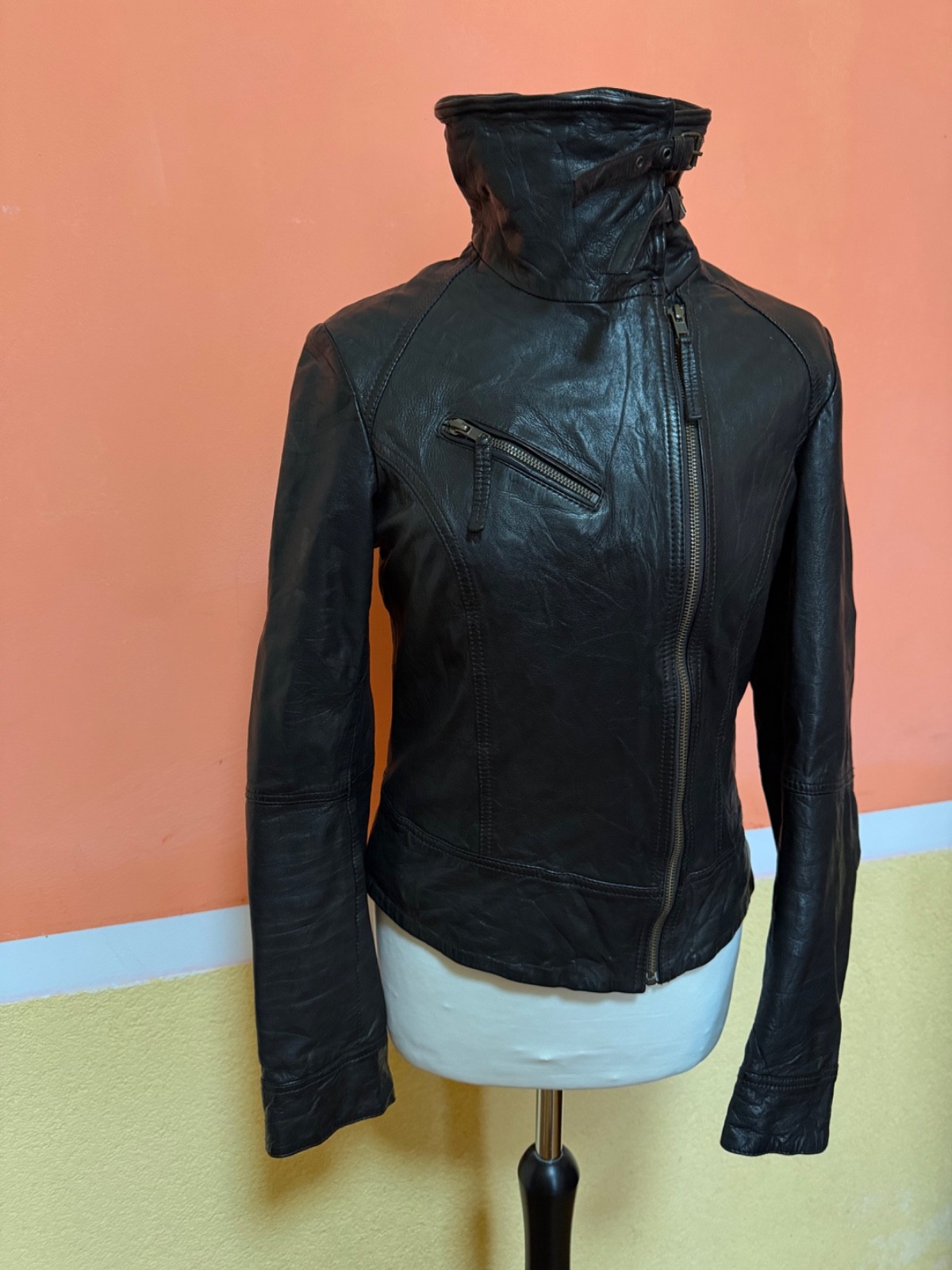 Womens GORGEOUS***ALL SAINTS BELVEDERE LEATHER JACKET UK14