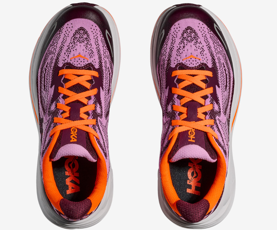 HOKA Clifton 10 Purple Orange G860FLWR Boys Girls Womens GS Sz 4y-7y New Running