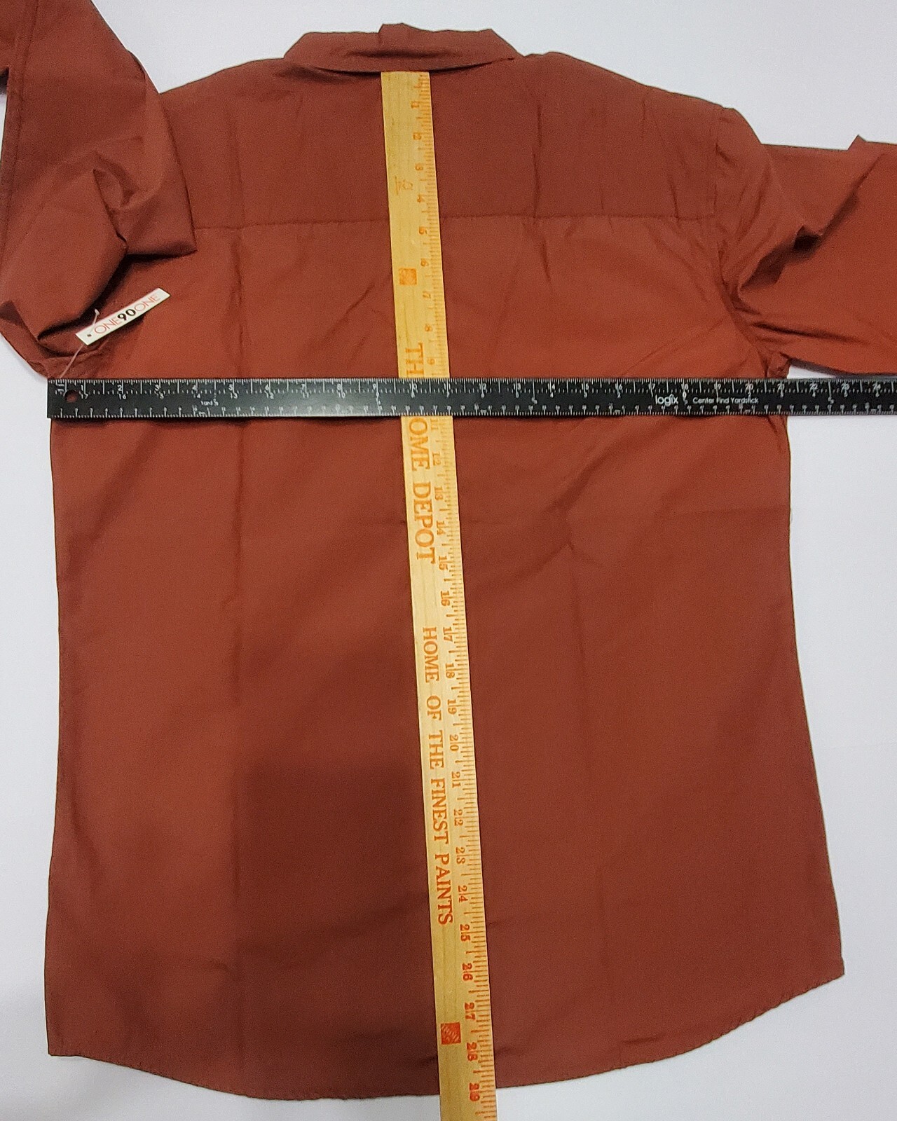 One90One Rust Red Button Up Shirt Mens M Long Sleeve Pocket Cotton NWT $99