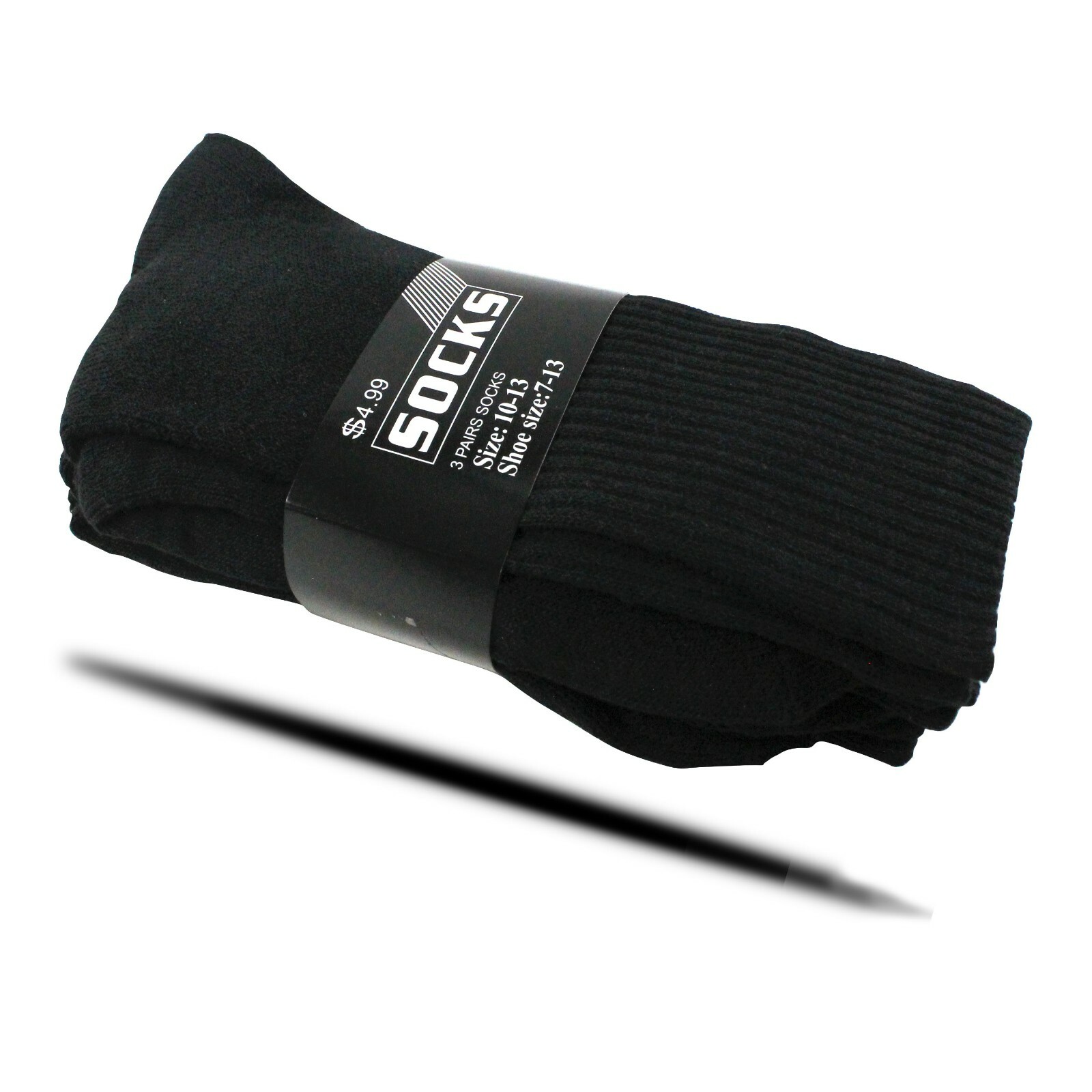 Lots 3-12 Pair Mens Black Crew Athletic Sports Work Cotton Socks Size 9-11 10-13