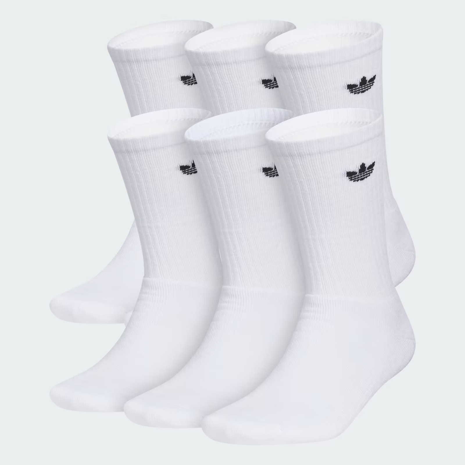 adidas Unisex Originals Trefoil 2.0, 6-Pack Crew Socks