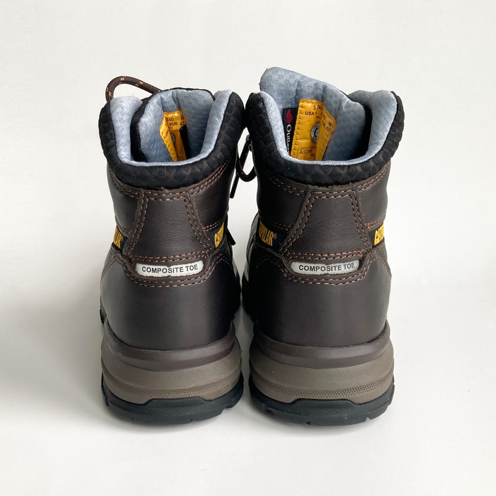 Caterpillar Excavator Boots sz 9 WIDE Dk Brown P91340 Slip Resistant *NWOB*