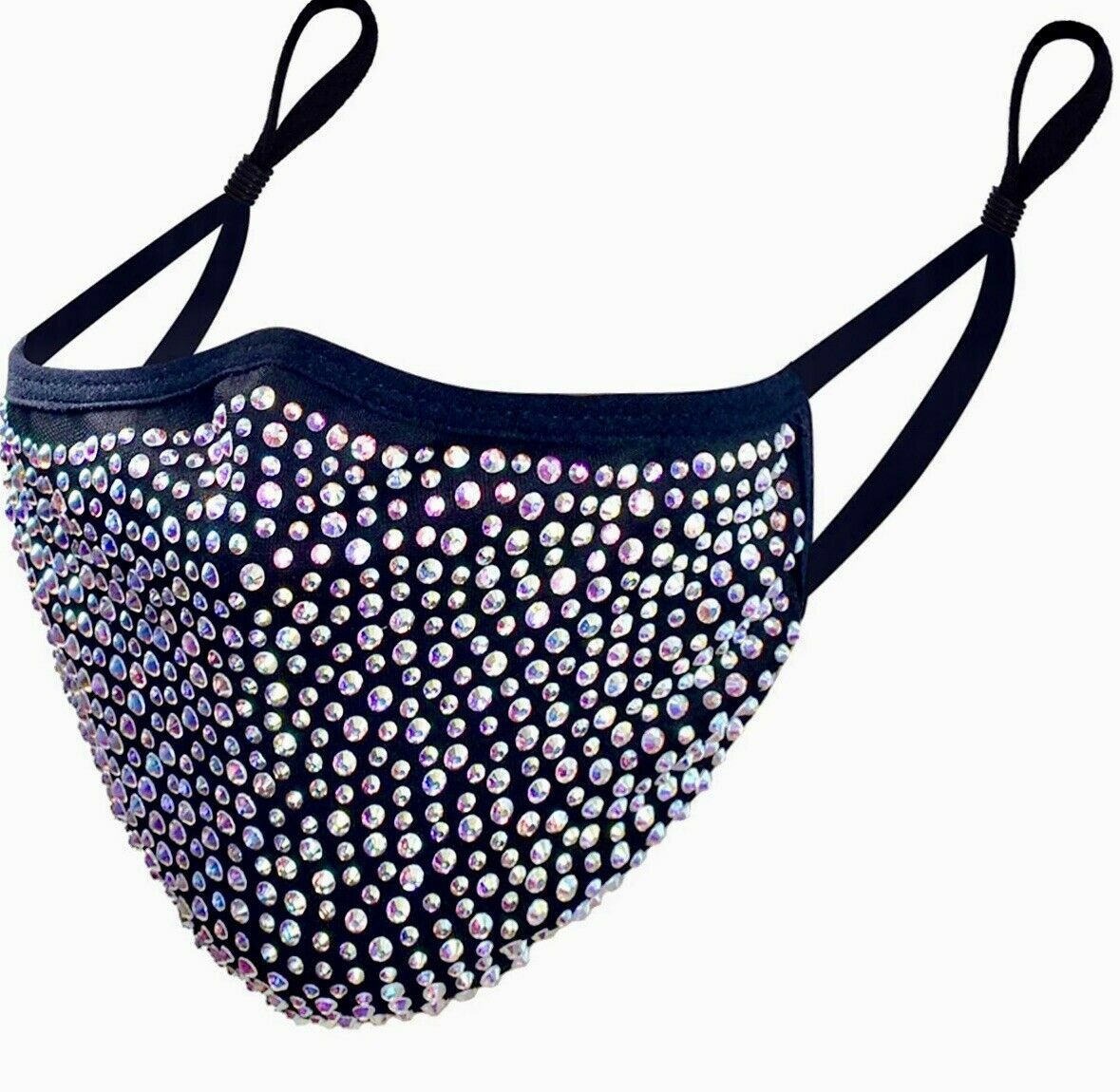 Rhinestone Bling Crystal Face Mask Reusable Washable With Filter Pocket