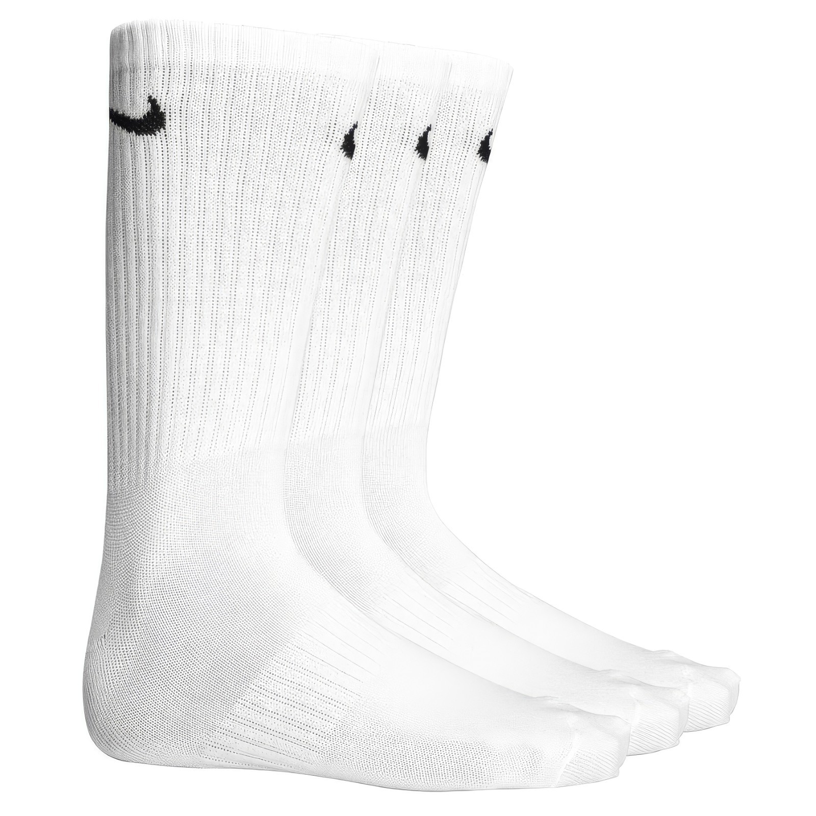 OUTLET ! Nike Dri-FIT Crew Socks 3 Pairs White Cushioned Unisex Multiple Sizes