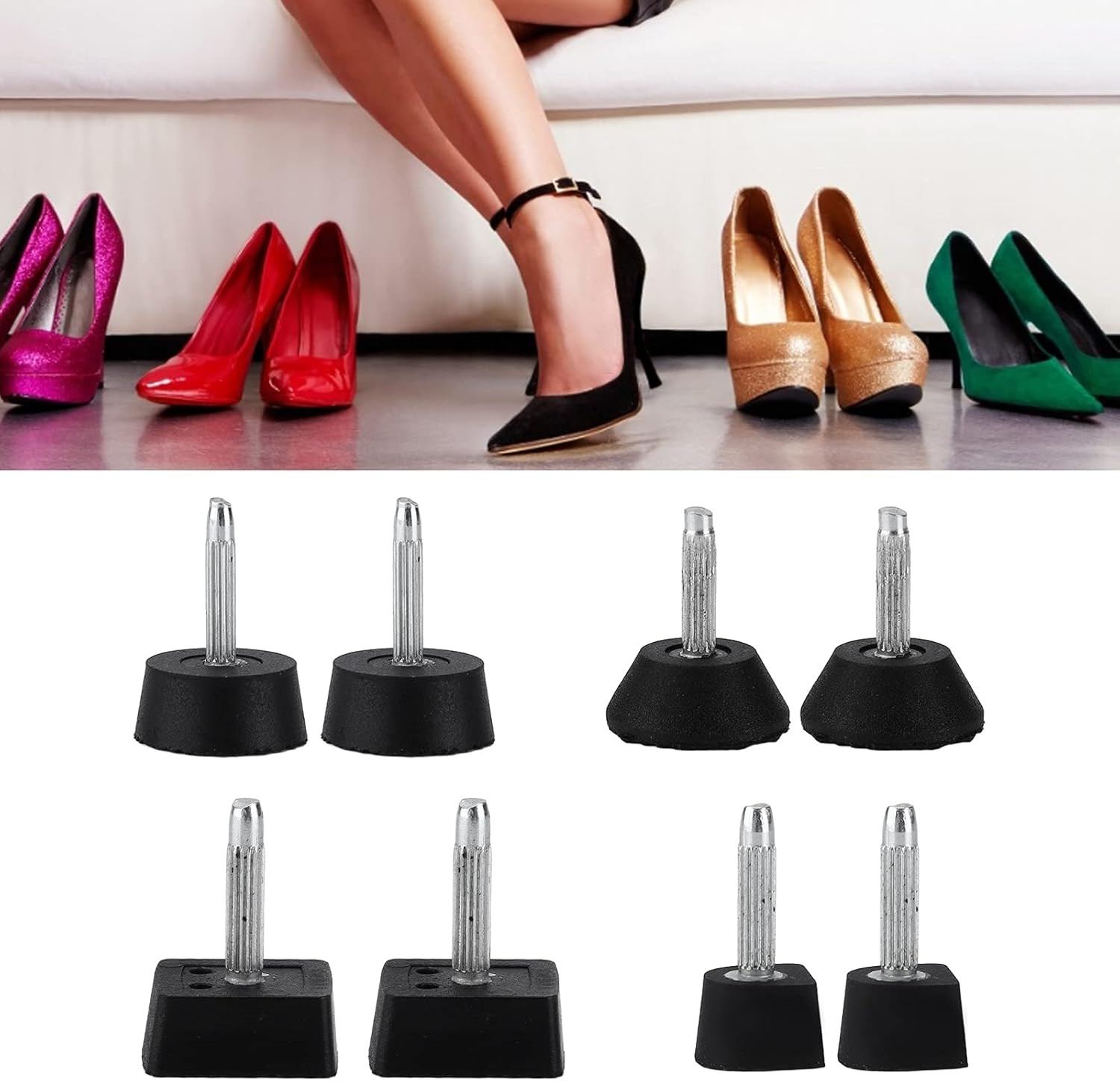 Shoe Repair Kit, 80Pcs High Heel Tips Shoes Replacement Tap Caps Boot Heel Repai