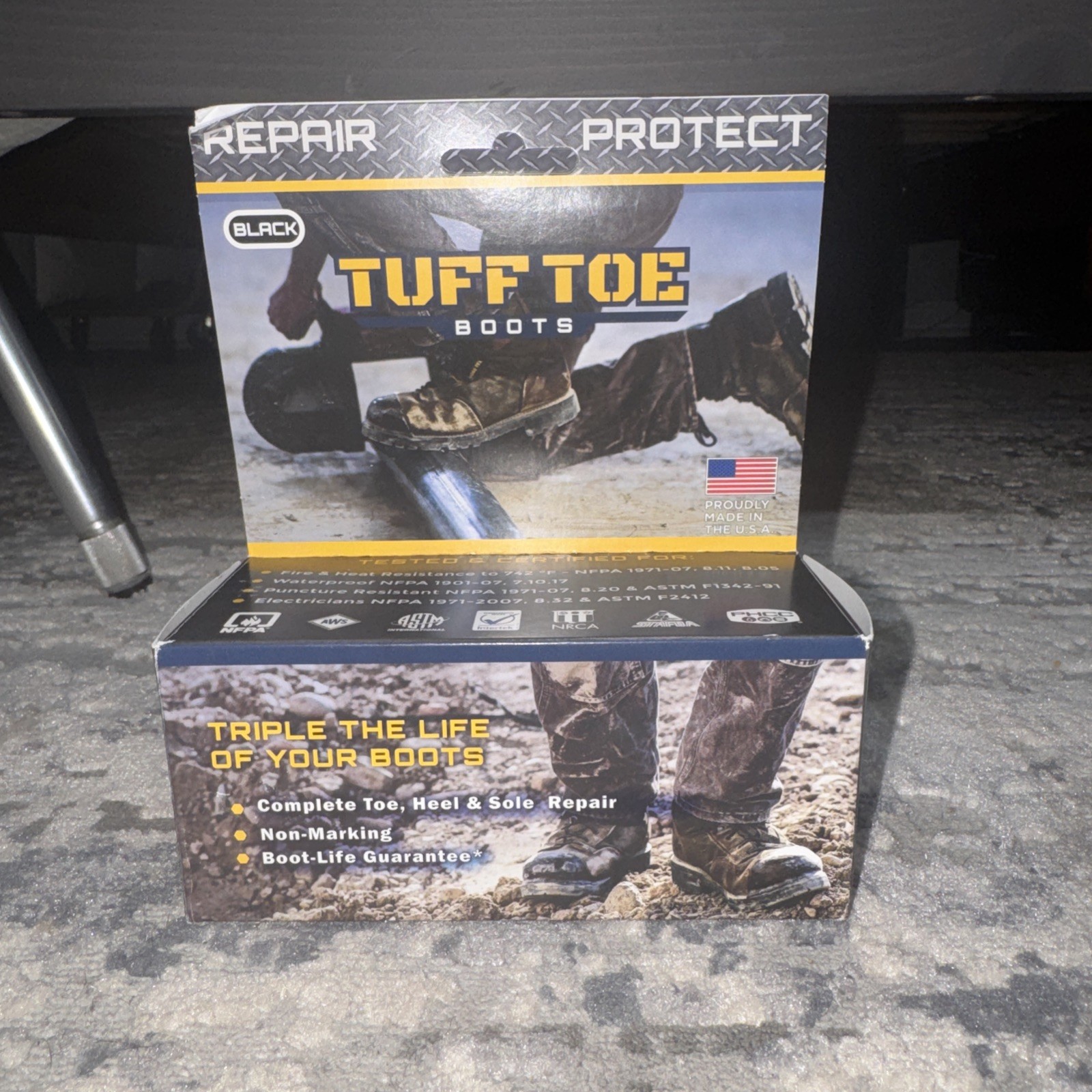 TUFF TOE Original Formula Work Boot Toe Guard Protection Leather Repair Kit NEW