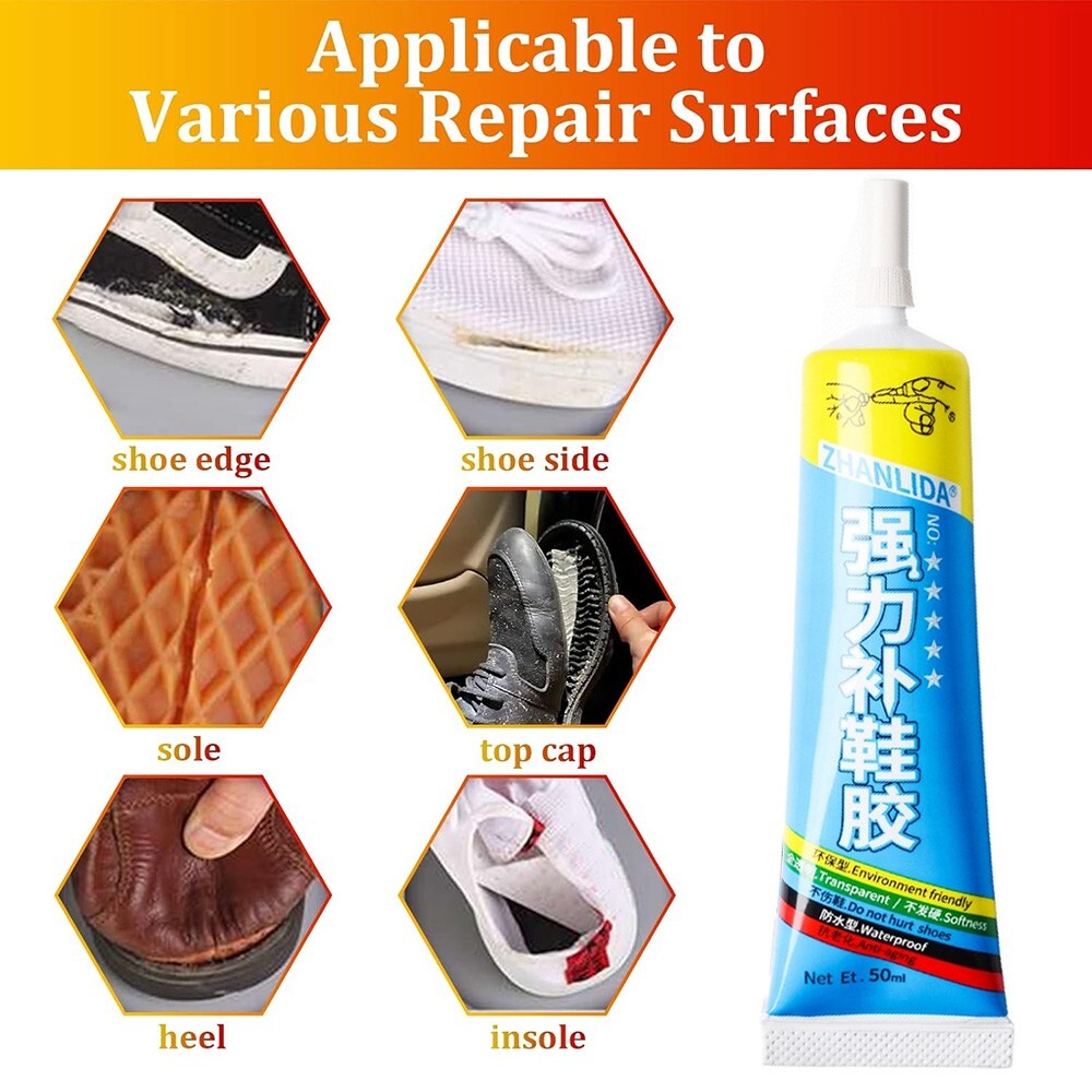 Repair Fix Shoes Clear Glue Adhesive Leather Vinyl Rubber Cork Canvas Bag Boots