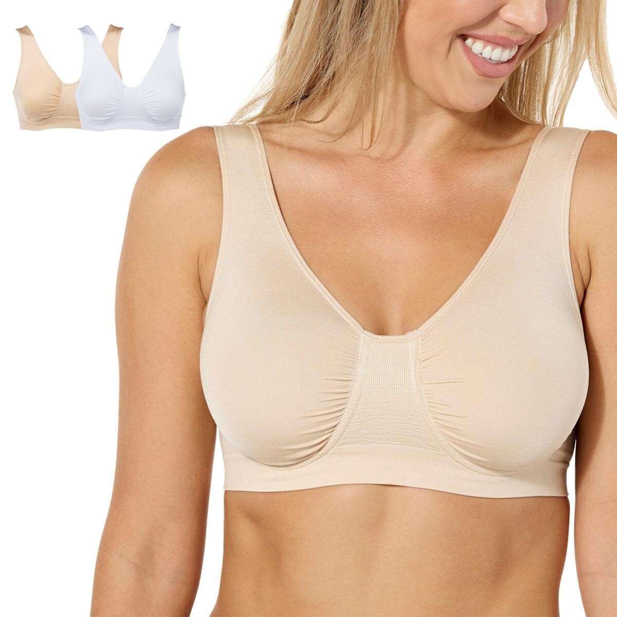 Rhonda Shear 2-pack Ahh Seamless Underwire Bra, Rhonda Shear Ahh Bra, XS, S