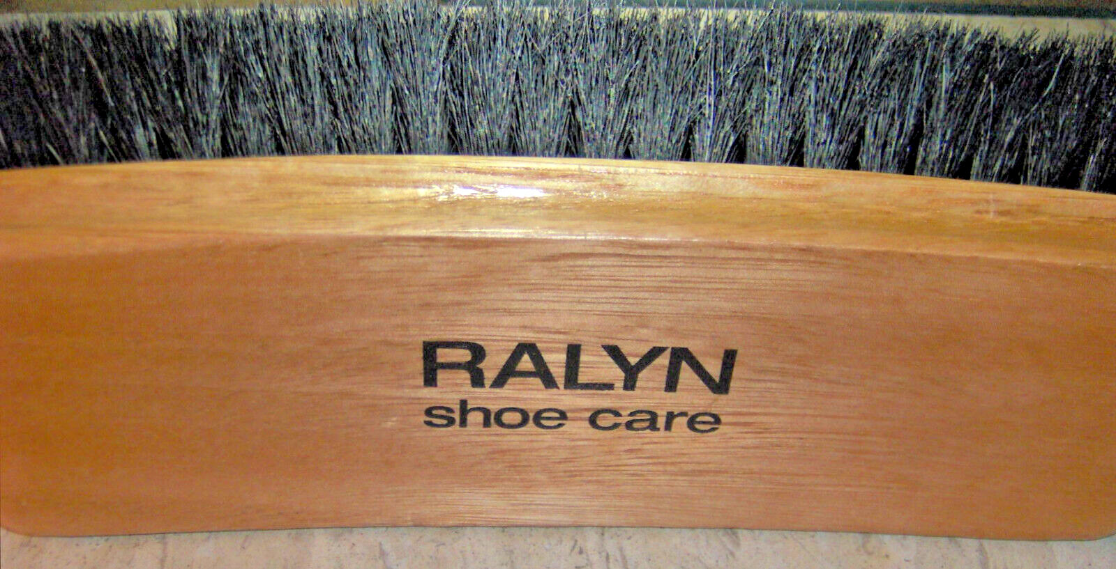 Pro LARGE Shine Brush for Shoe Boot 8″ Black Dark 100% HorseHair Bristles RALYN