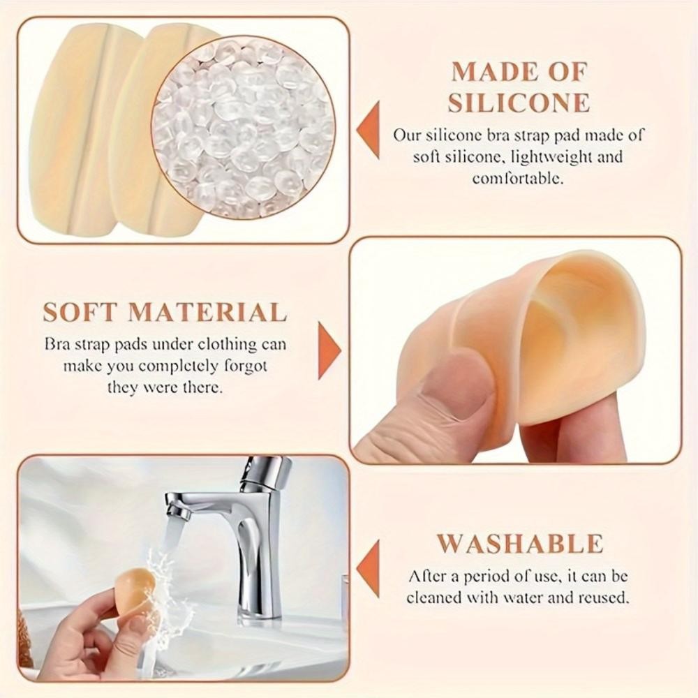 8 x Silicone Bra Strap Cushions Holder Women Shoulder Pads Push up Soft Adhesive