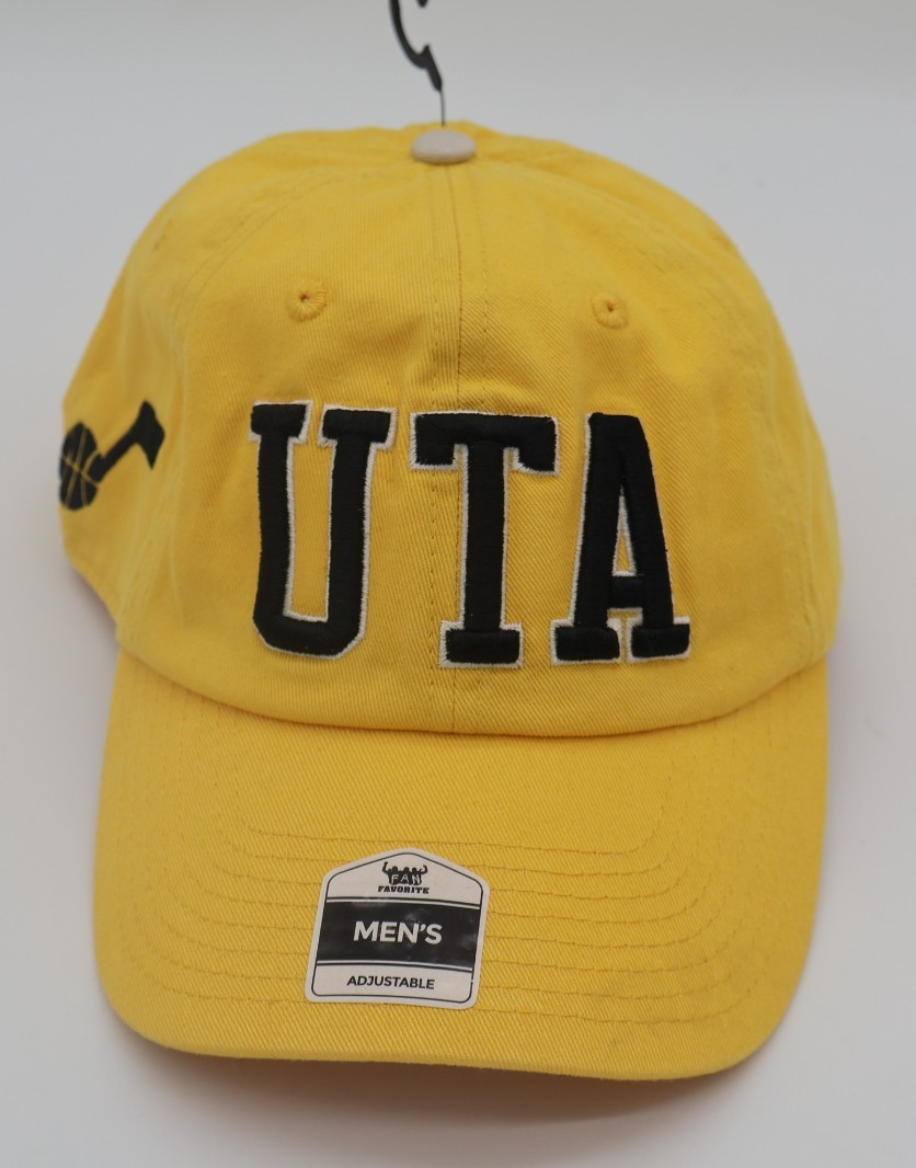Utah Jazz NBA Hat Mens One Size Yellow Basketball Adjustable Fan Sports NWT