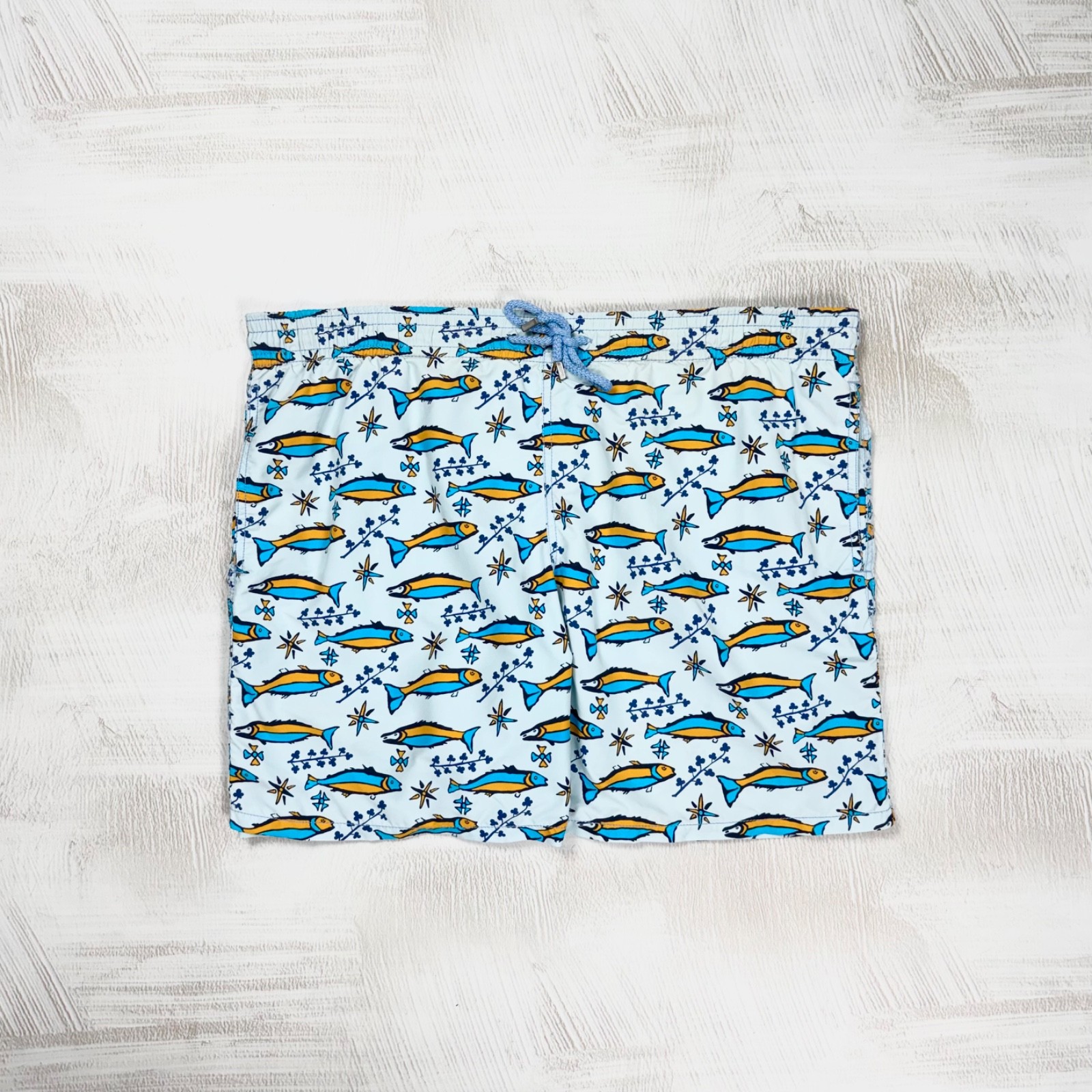 Vilebrequin Men’s Luxury Moorea Fish Print Blue Swim Shorts Trunks Size XXL