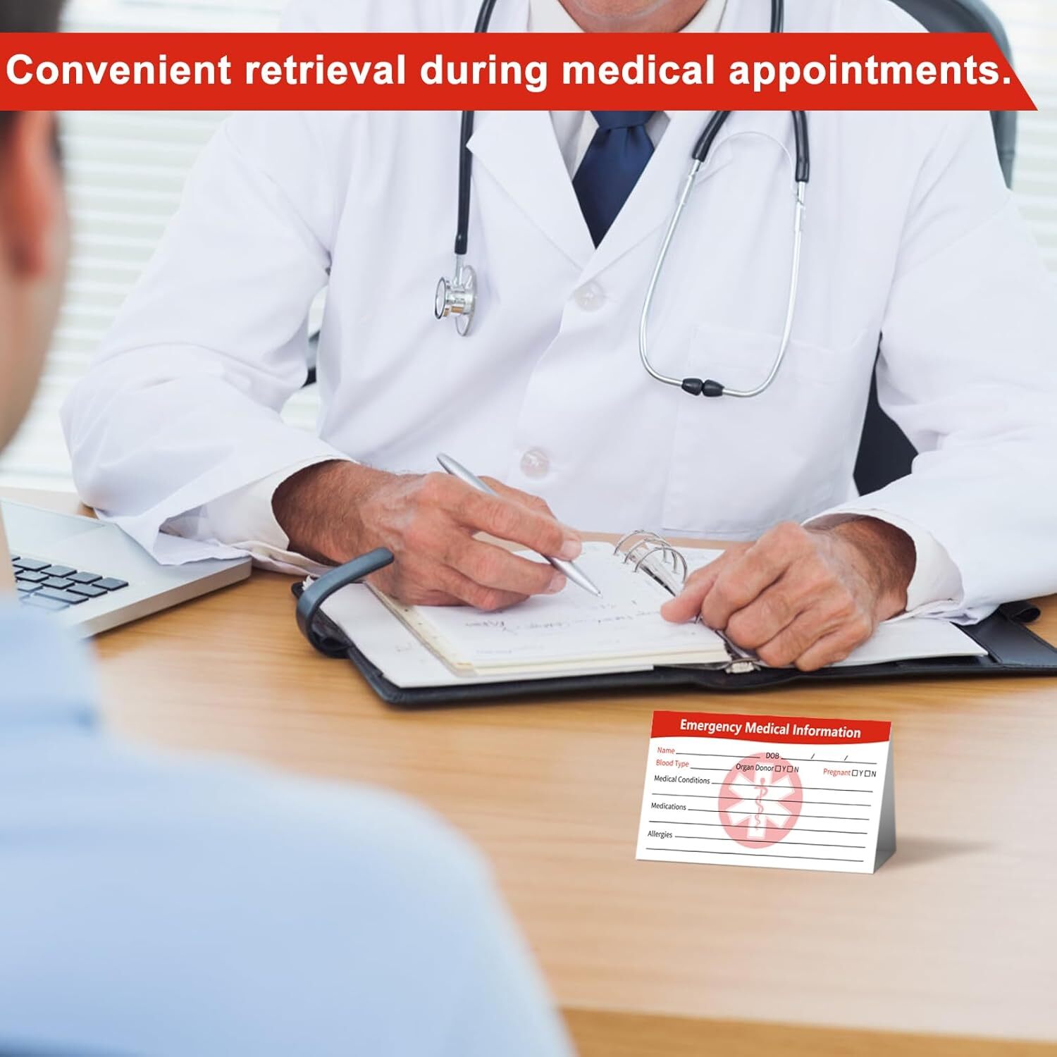 10 Pcs Emergency Medical Information ID Card Emergency Contact ID Cards Medical