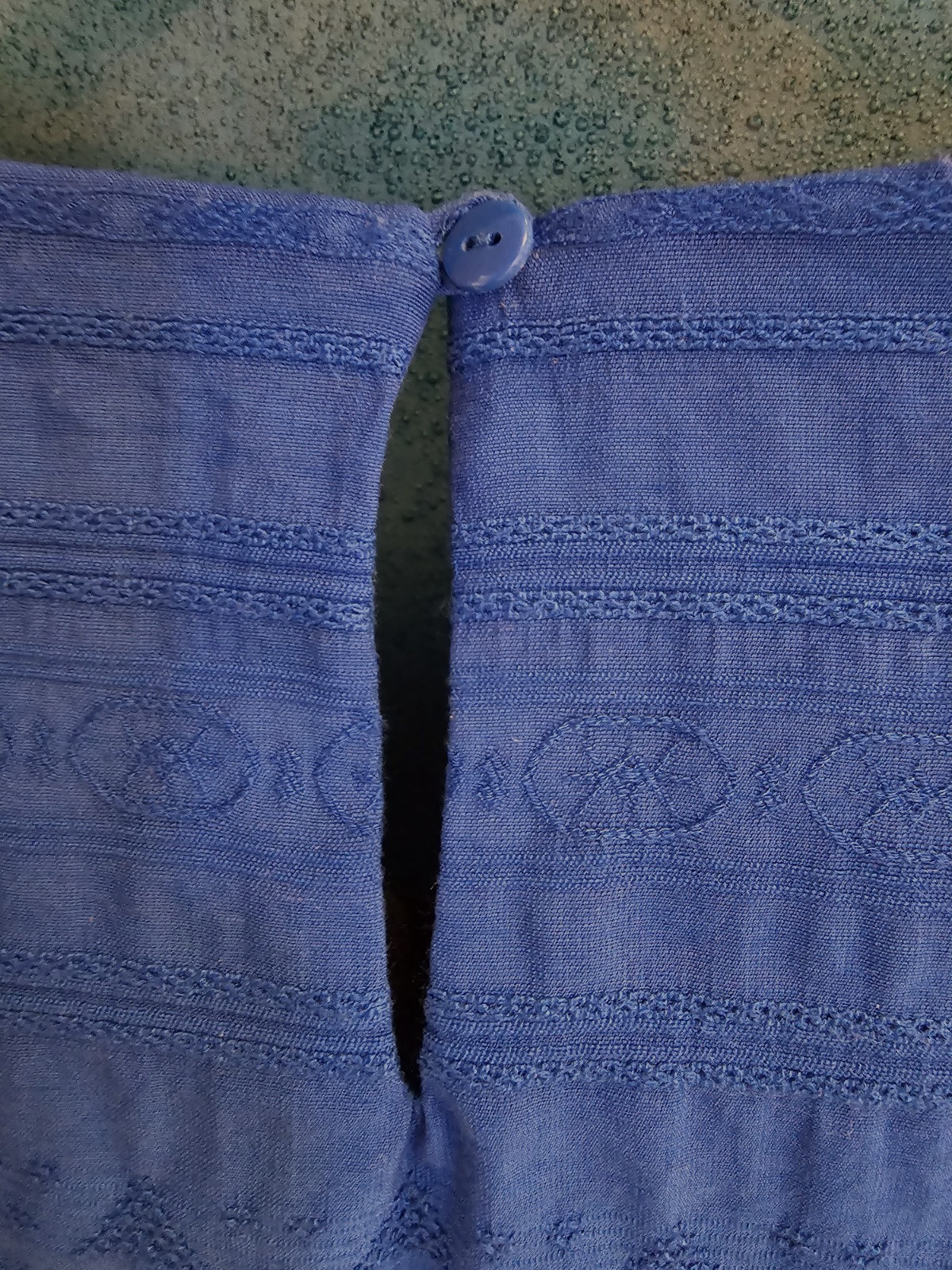 Alfred Dunner 14 Tunic Blouse Blue V Neck Beaded Embroidered 3/4 Sleeve