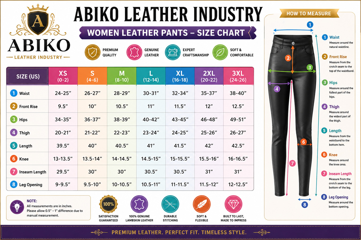 Women’s Real Lambskin Leather Leggings High Waist Slim Fit Stretch skinny Pants