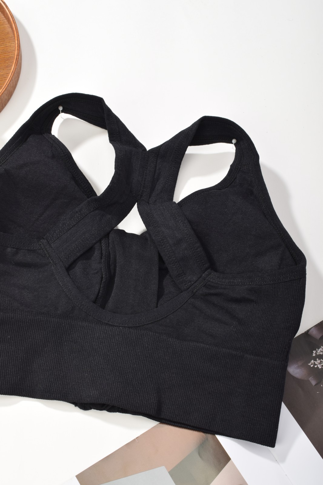 Front Zip Sports Bra Racerback High Support Wireless Fitness Bralette