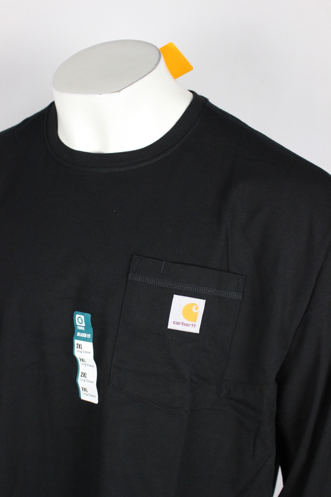 Carhartt Men’s Force Relaxed Midweight Long Sleeve Pocket T Shirt 2XL Black