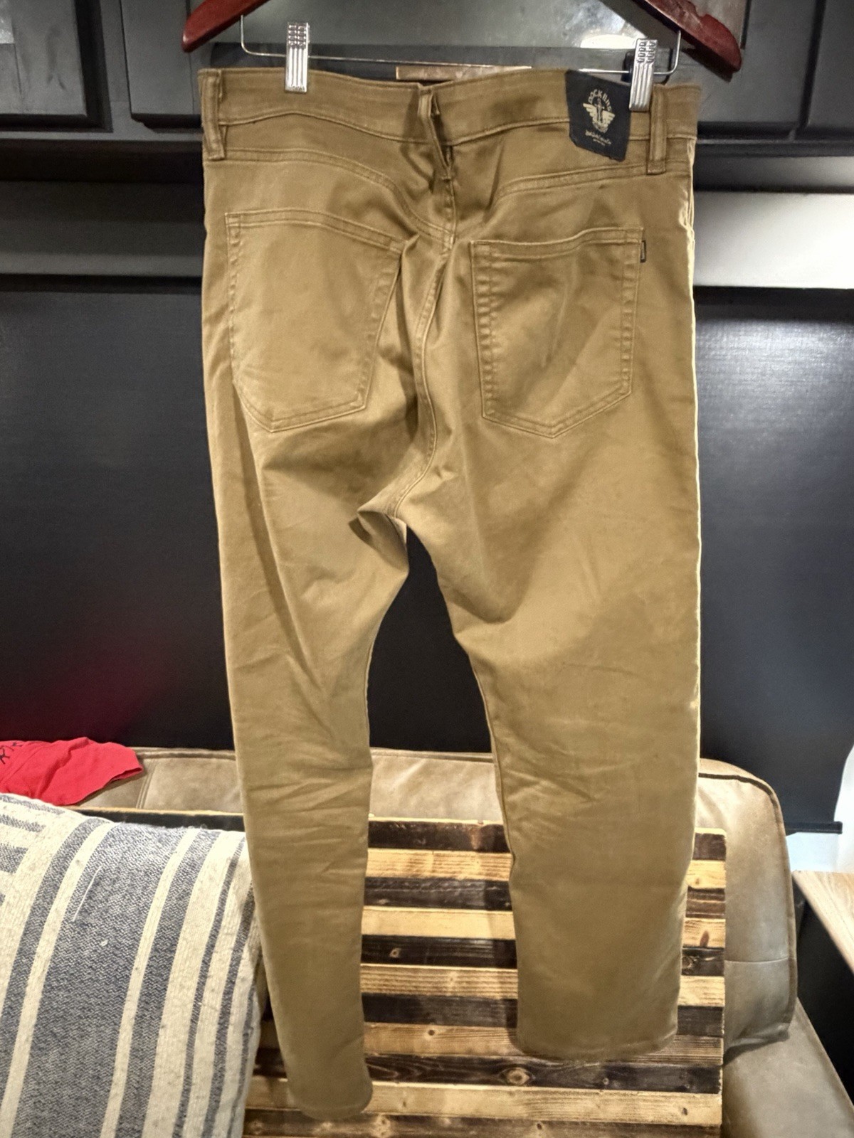 Dockers Men’s Brown Cotton Twill Casual Pants Straight Fit Flat Front 34W 5P