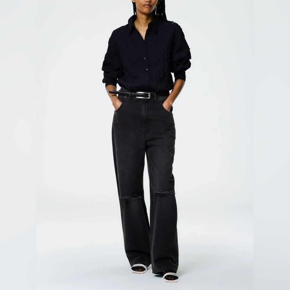 Tibi Ryder Jean in Vintage Wash Black Denim size 24