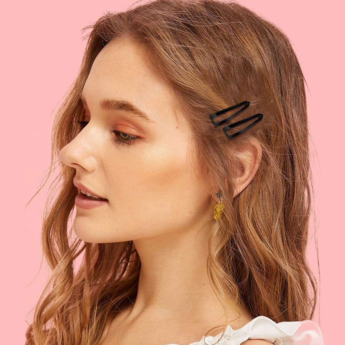 ELANE 20 Pcs Metal Snap Hair Clips for Women, Double Grip Barrettes for Thick Fi