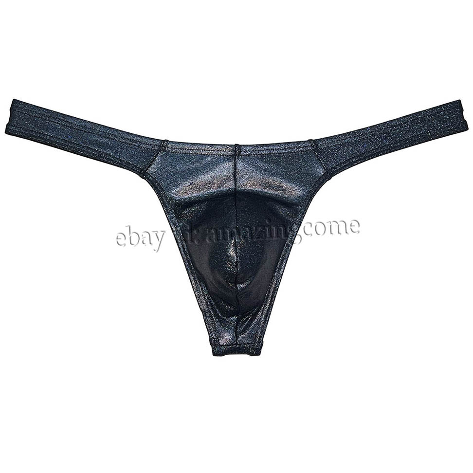 Men Gloss Bikini Thong Underwear Classics T-back Elastic Bulge Pouch Underpants