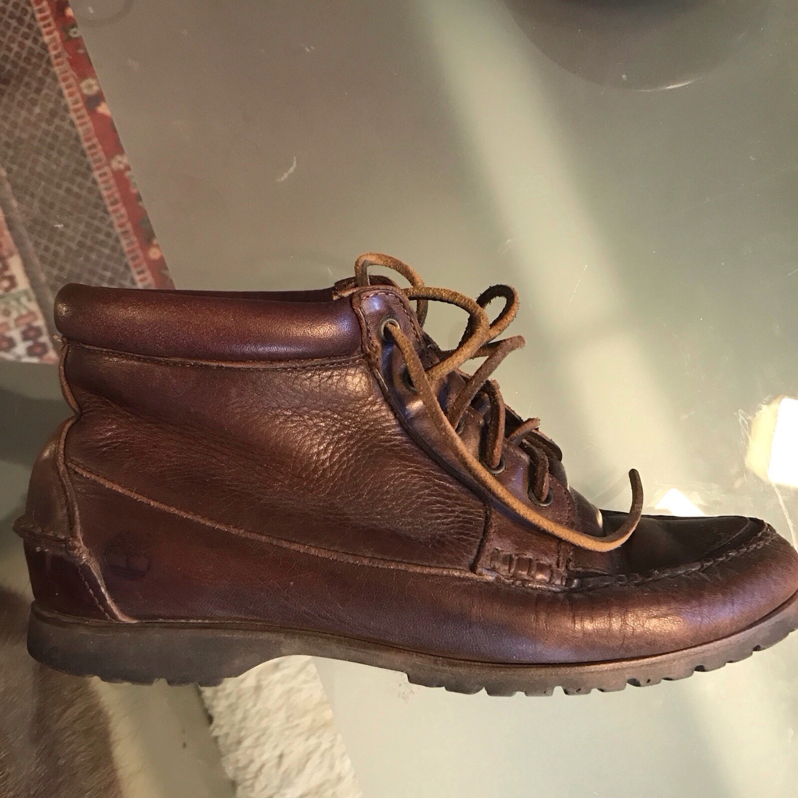 Timberland Walking Boot Size Women’s 8W Tan with Brown Trim Used Good Condition