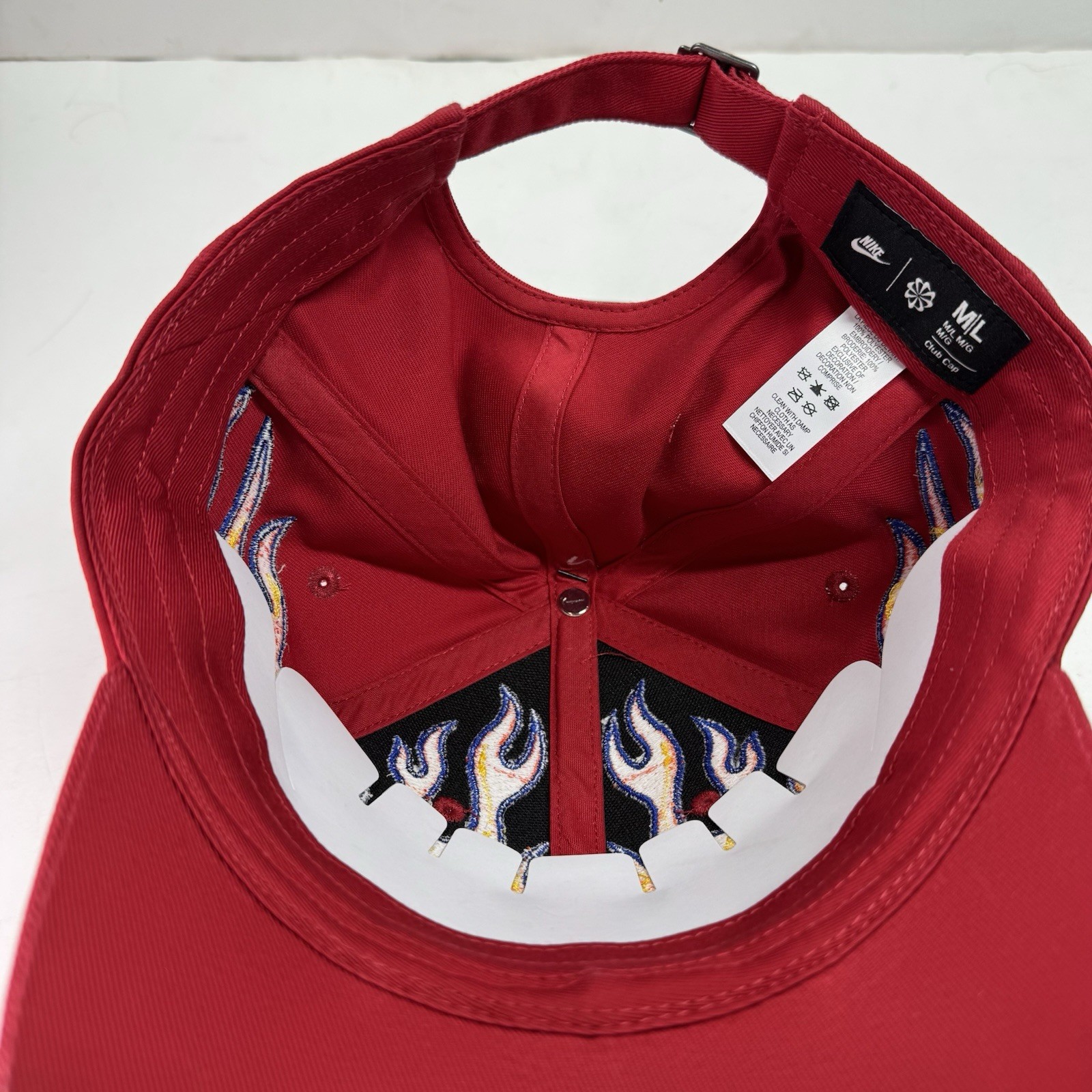 Nike Club Cap Structured OG Flame Gym Red Adjustable Hat HV6642-687 Size M/L NEW
