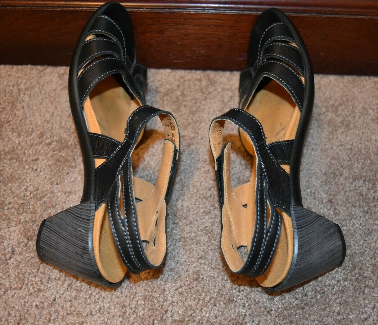 THERESIA M. by Naot women’s Black Leather SANDALS Sz 5 UK / 7 -7.5 US