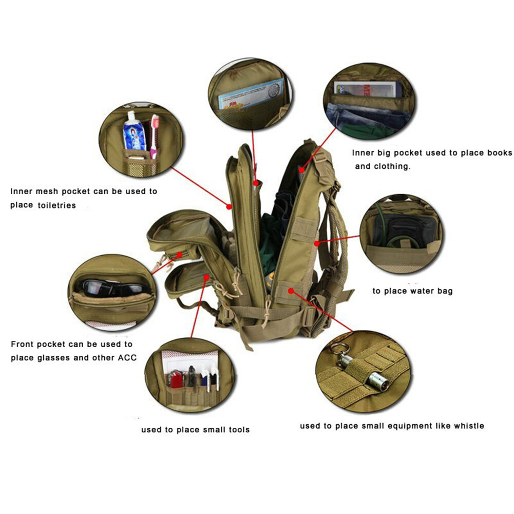 30L Large Military Tactical Backpack for Men Women Army 3 Days Assault Pack Bag