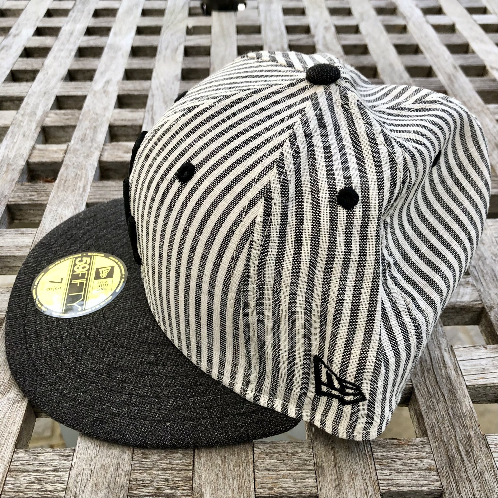 Los Angeles Dodgers Seersucker Pinstripe New Era 59FIFTY 2 Tone Fitted Hat 7 3/8