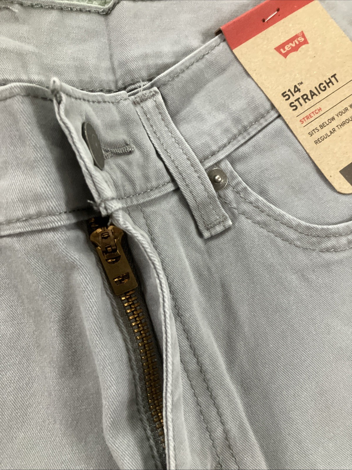NWT Men’s Levi’s 514 Straight Fit Stretch Sharkskin Gray Pants Size 30”x32”