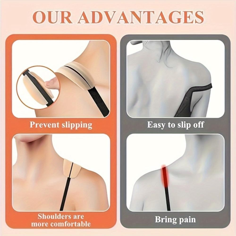 8 x Silicone Bra Strap Cushions Holder Women Shoulder Pads Push up Soft Adhesive