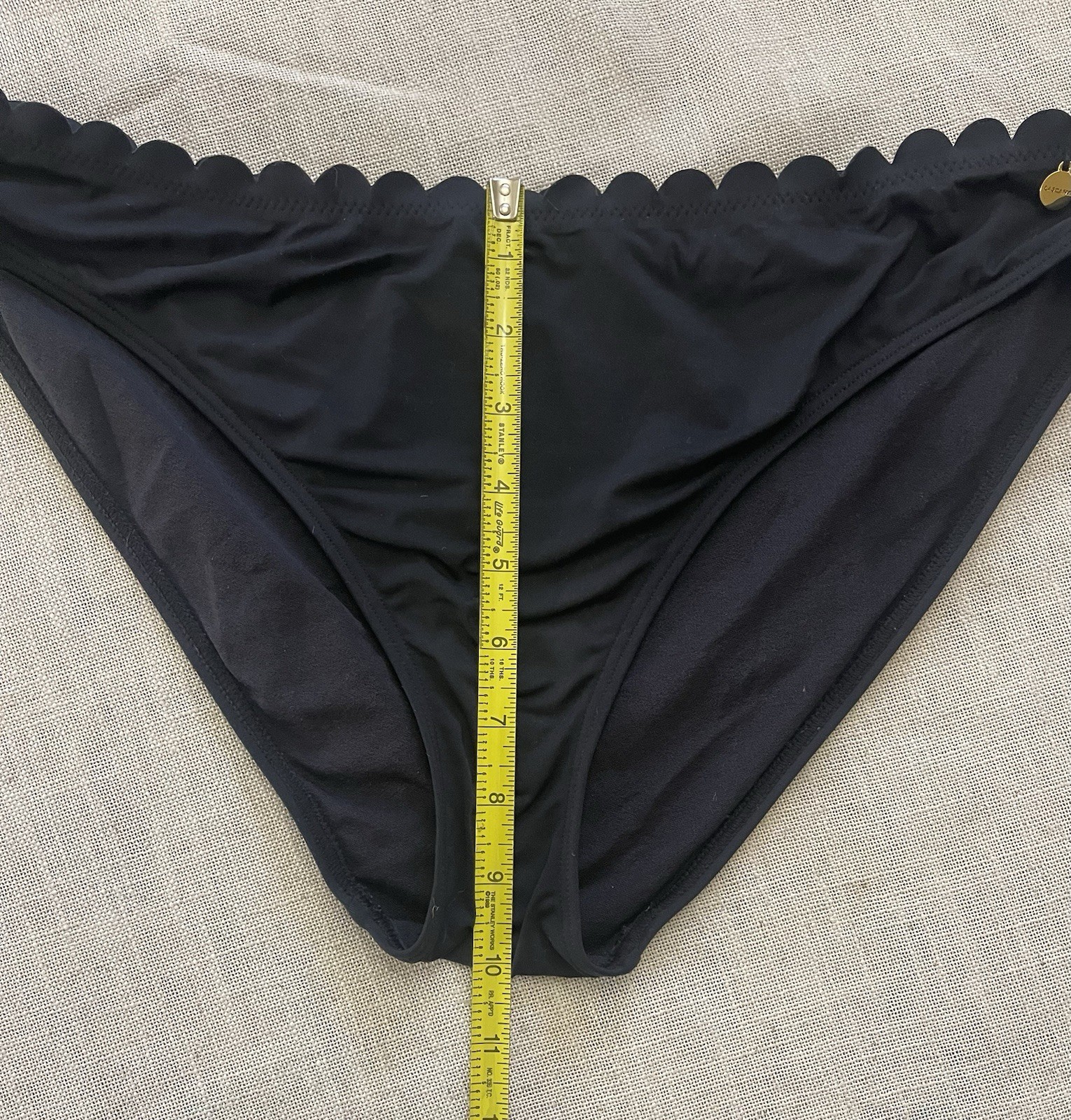 Lascana Black Moderate Coverage Scalloped Edge Swimsuit Bikini Bottoms XL Unworn