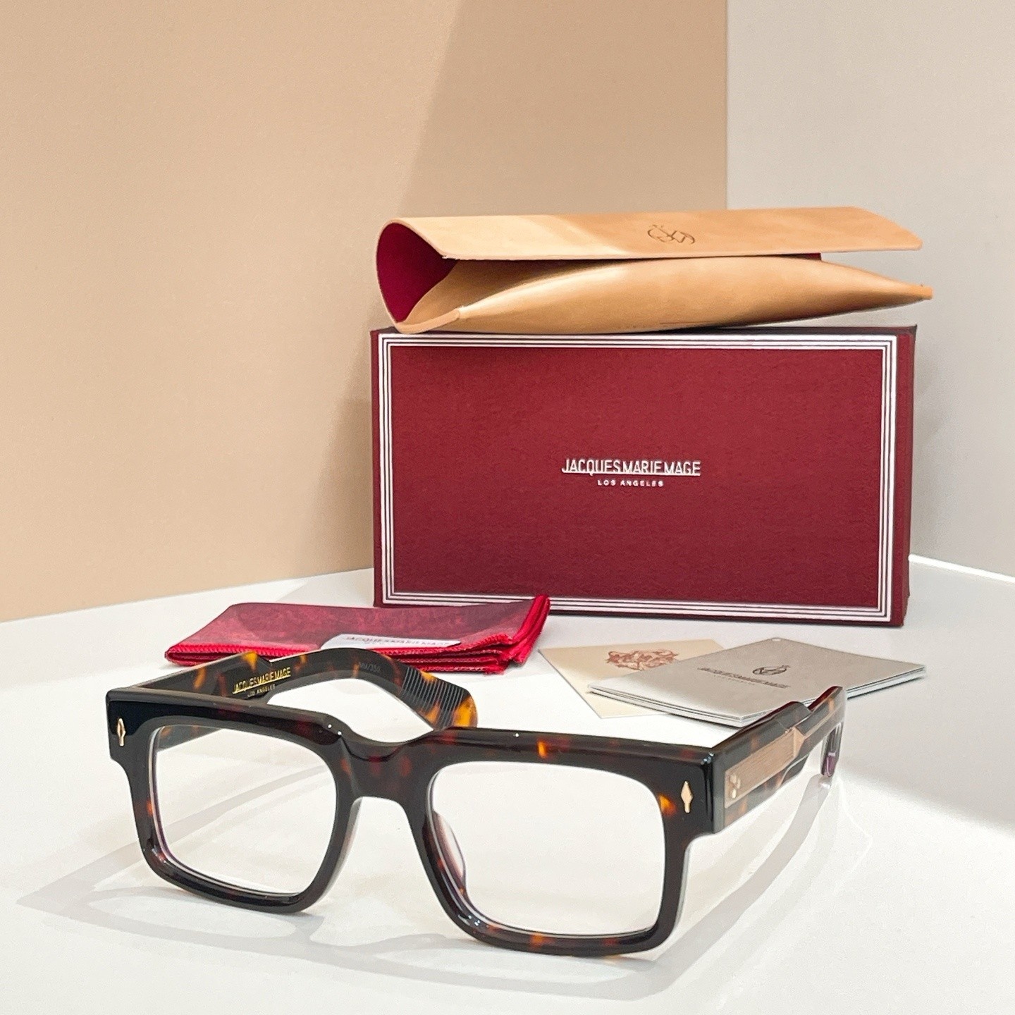 Jacques Marie Mage Hemmings Tortoise Frame Clear Lens Sunglasses JMM