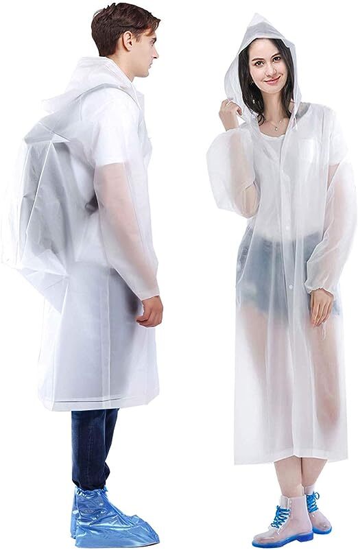 Unisex Adult Waterproof Raincoat Rain Coat Hooded Jacket Poncho Rainwear Camping