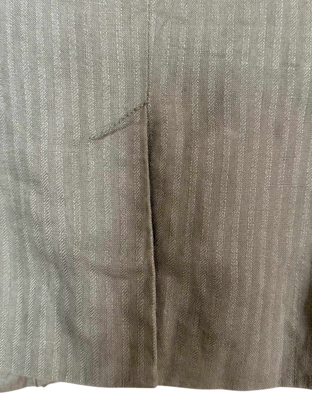 Long Tall Sally Olive Green 100% Linen Pinstripe Blazer UK 12 VGC Fully Lined