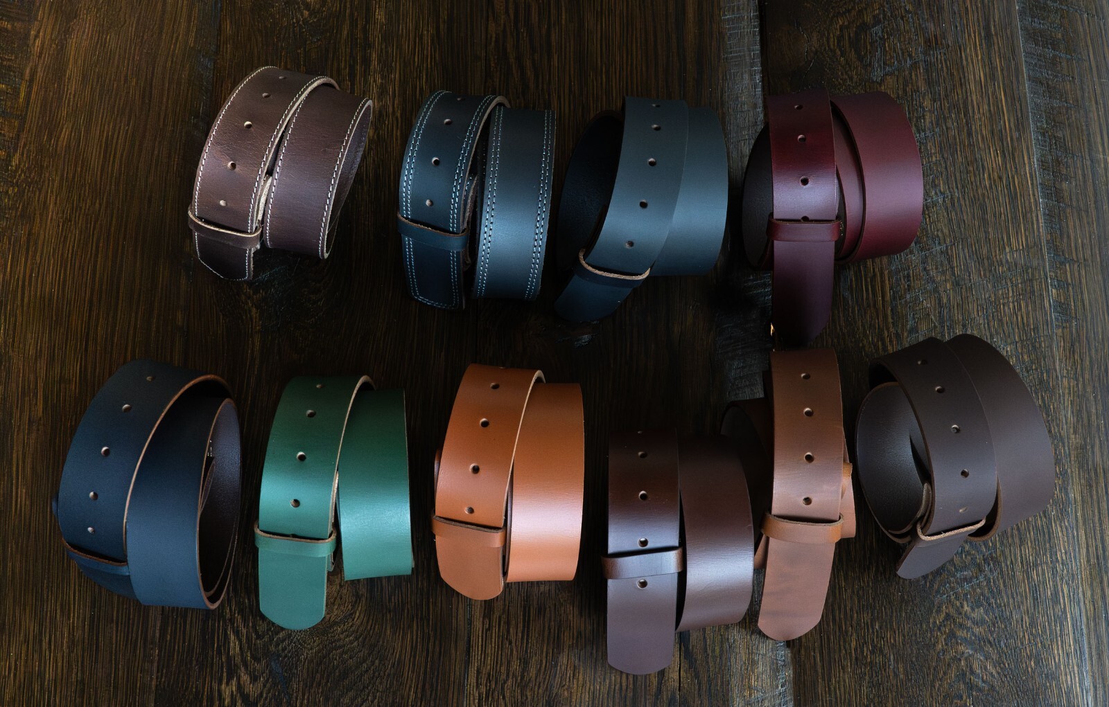 Handmade Mens Full Grain Leather Belt Strap Without Buckle 1.5″ Wide Made in USA