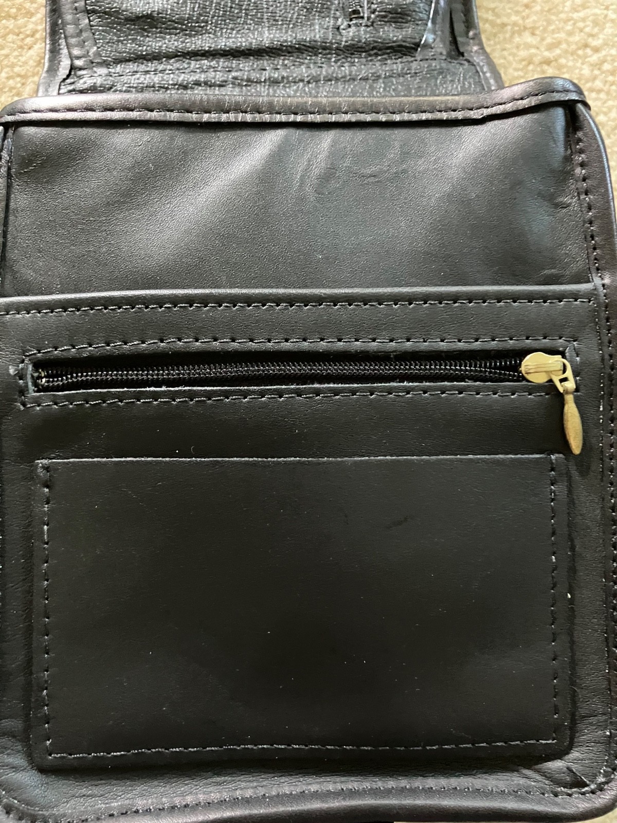 EUC Leaf Leather Hand Made C.L. Whiting Cross Body Bag Vintage Large Handbag