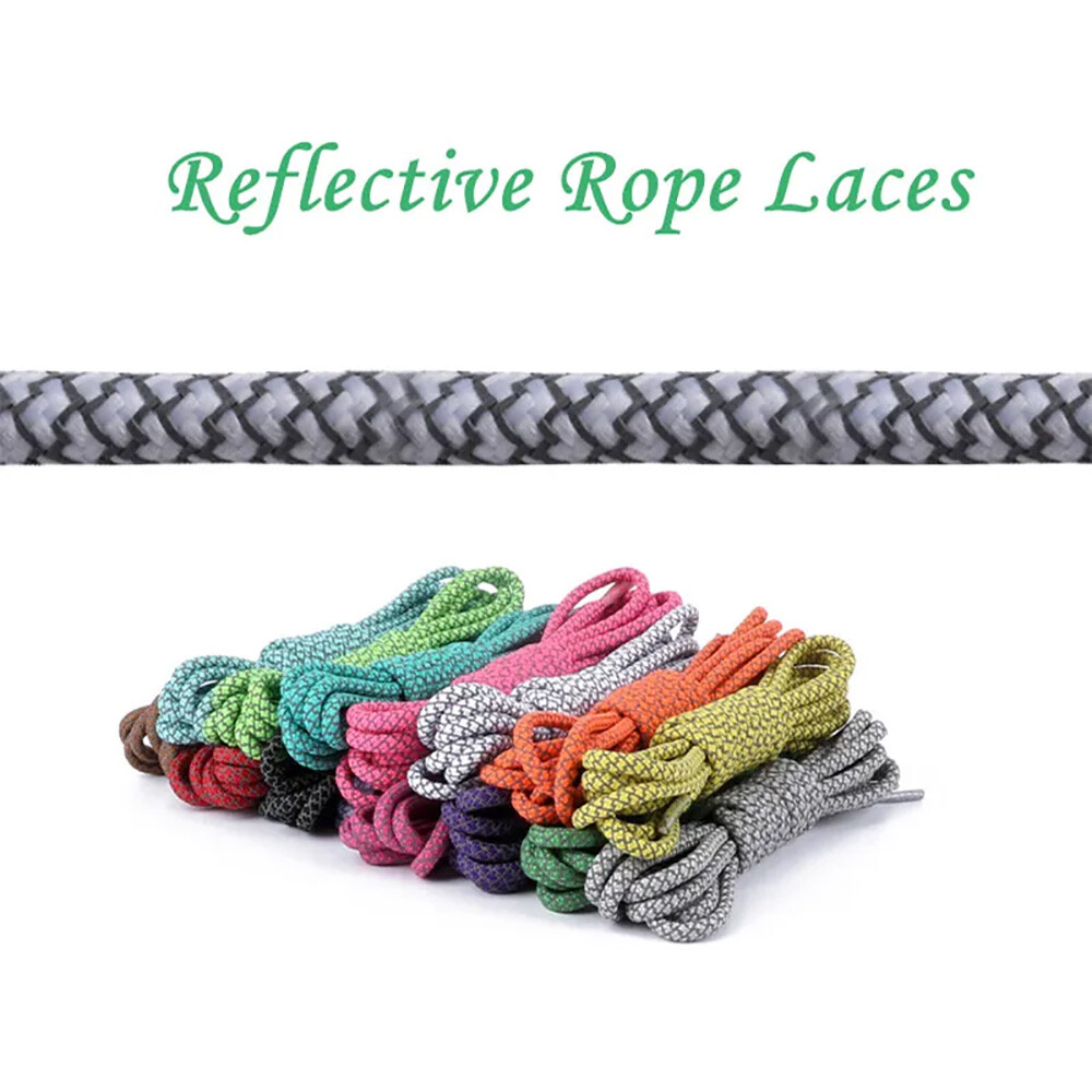 3M Reflective Round Rope Shoe Laces Shoelaces Sneakers Athletic Sports Strings