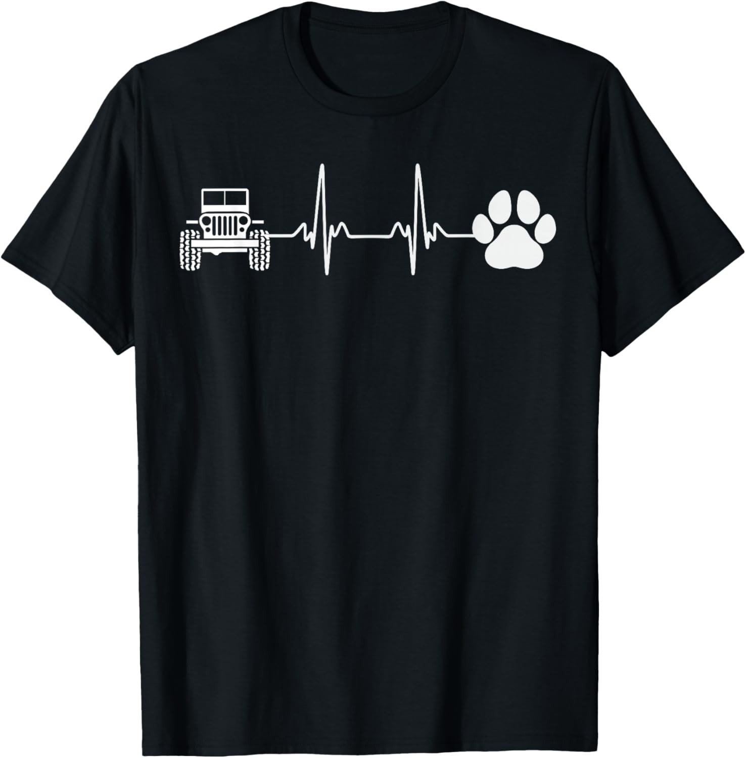 4×4 Off Road Vehicle Cat Dog Paw Heartbeat Offroad Lovers T-Shirt