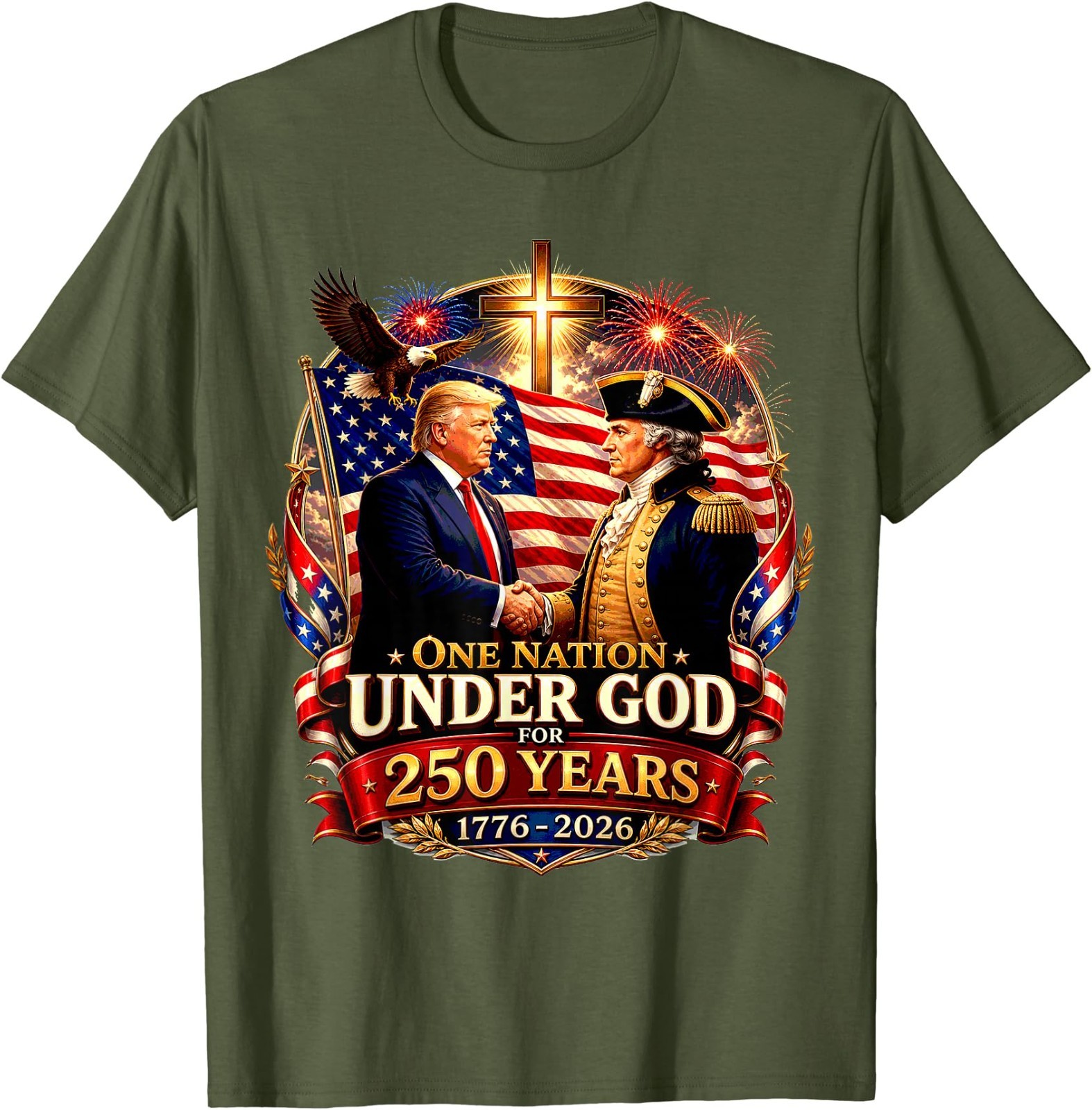250 Years America Anniversary 250th Trump Washington T-Shirt