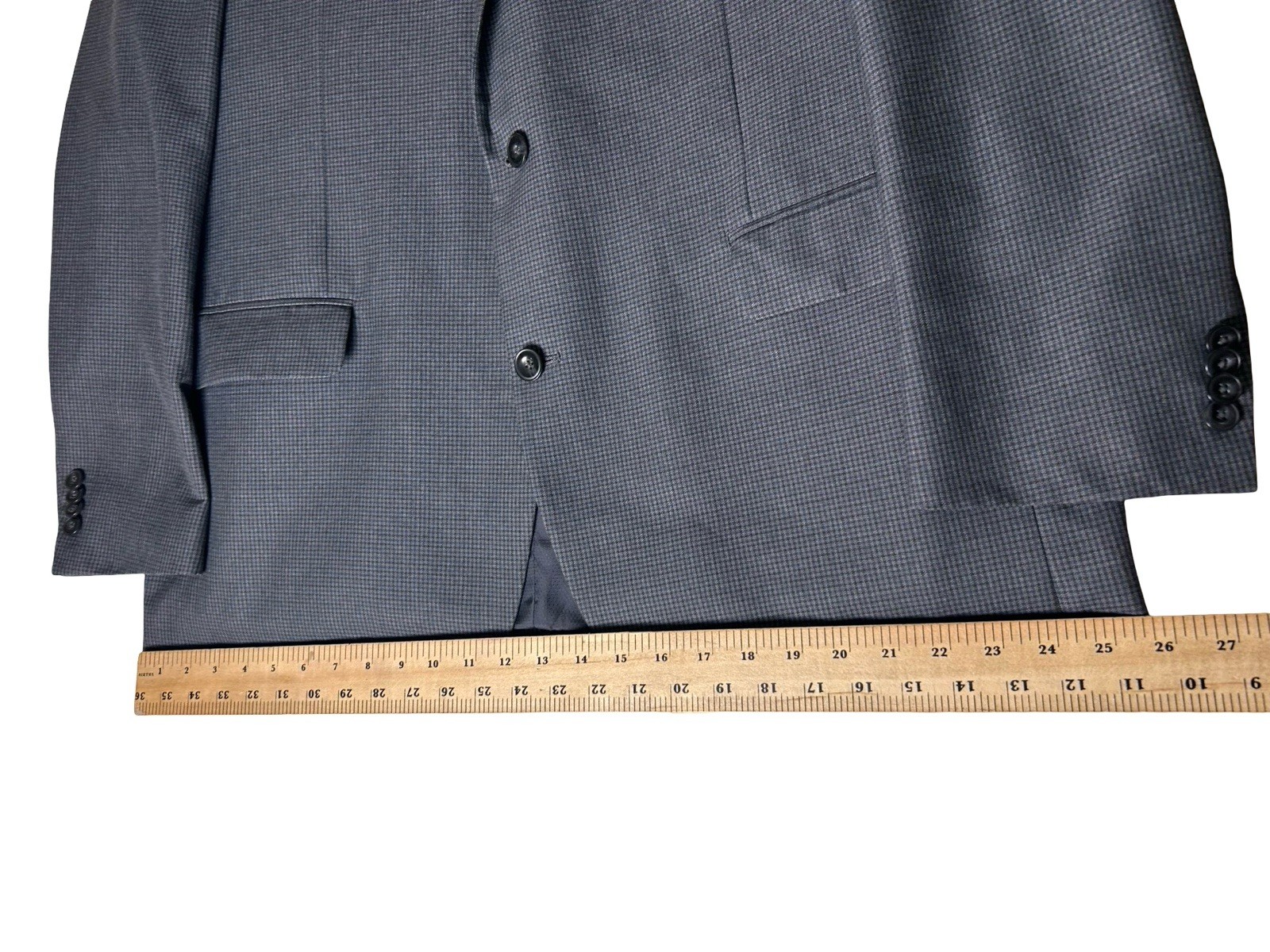 Michael Kors Plaid Blazer Sportcoat Suit Jacket Men Sz 46L Gray Two Button Front