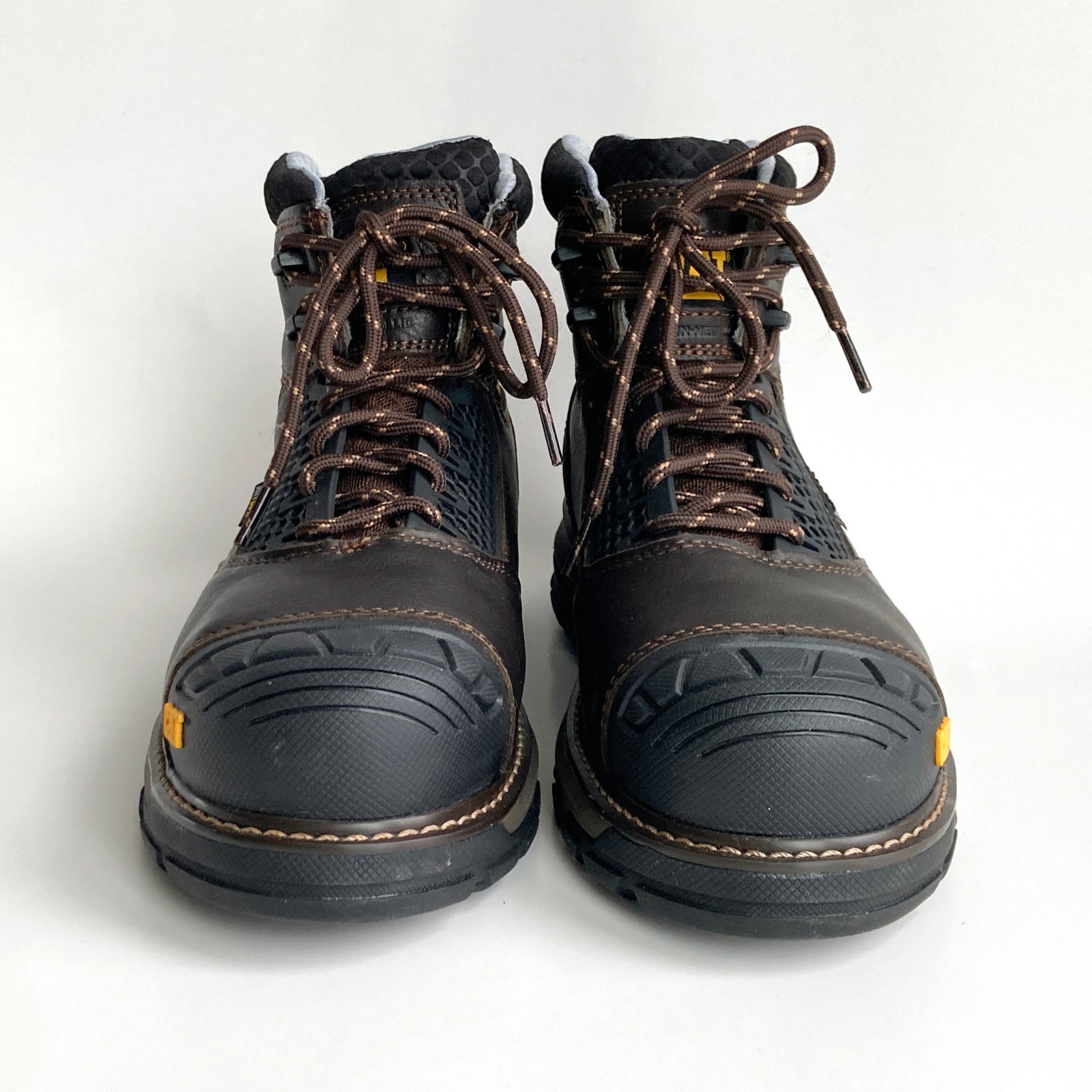 Caterpillar Excavator Boots sz 9 WIDE Dk Brown P91340 Slip Resistant *NWOB*