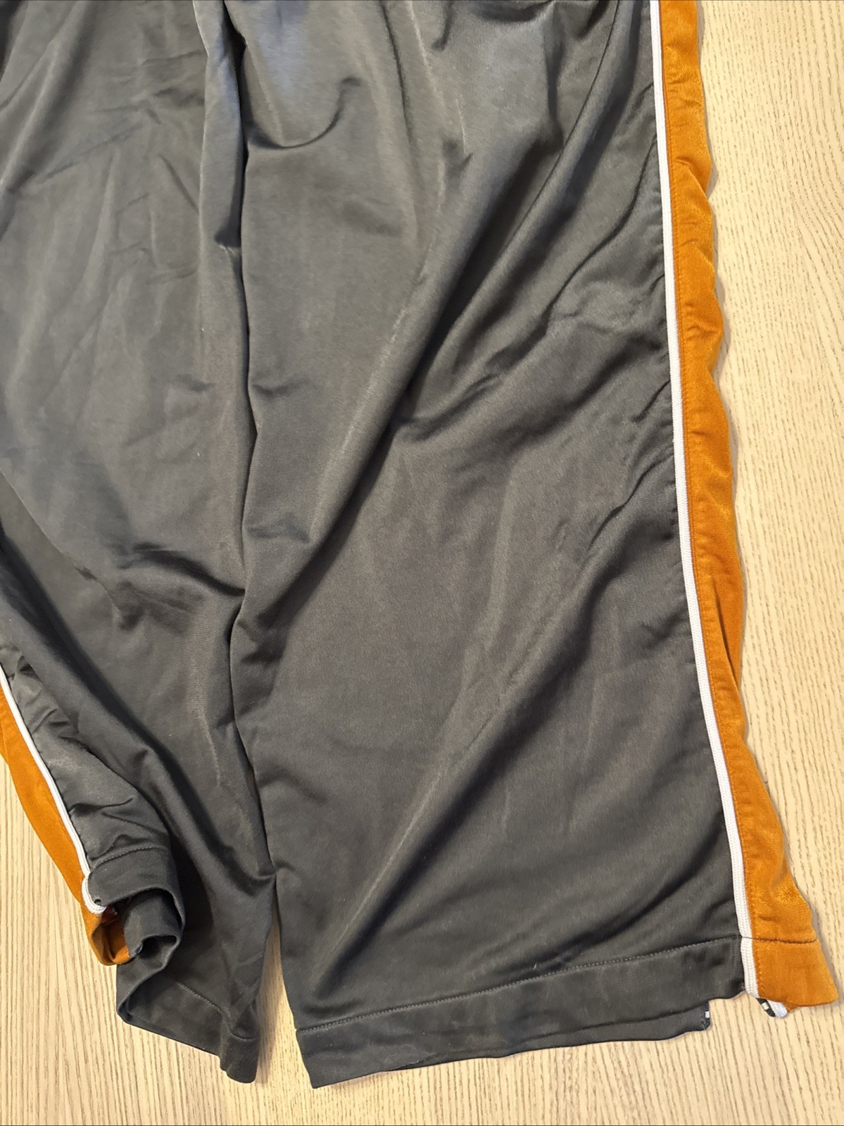 Vintage Nike Track Pants Charcoal Grey Orange Piping Wide Leg Y2K Streetwear XL